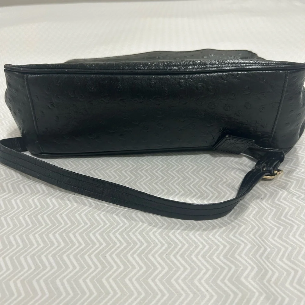 Giani Bernini Ostritch Leather Satchel with Gold Accent